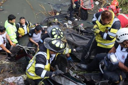 At least 55 dead after bus plunged into gorge in Guatemala