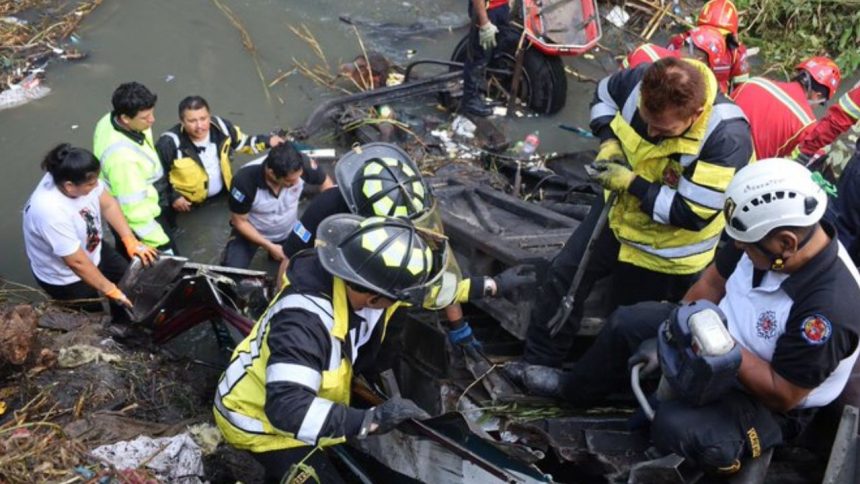 At least 55 dead after bus plunged into gorge in Guatemala