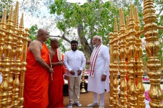 PM Narendra Modi visits Buddhist shrine in Sri Lanka’s Anuradhapura