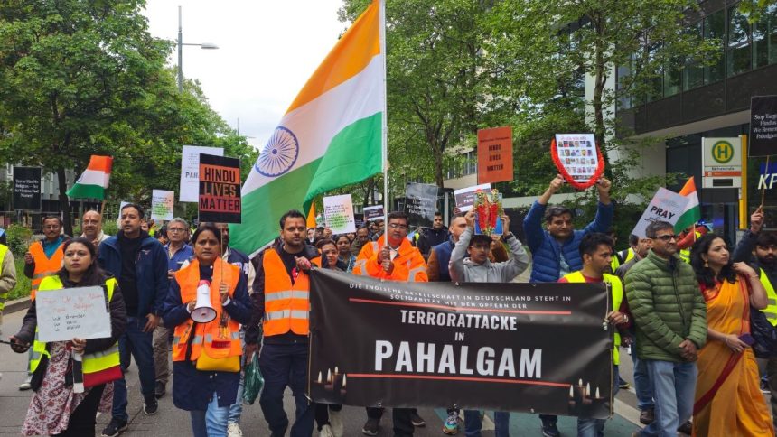Indian community in Stuttgart holds peaceful solidarity march for victims of Pahalgam Terror Attack