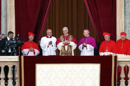 In his first words, Pope Leo XIV says ‘Peace be with you’