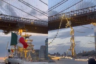 Video: 19 injured as Mexican Navy ship crashes into New York’s Brooklyn Bridge