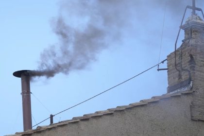 White smoke pours out of Sistine Chapel chimney signalling new pope elected
