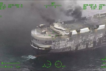 Burning cargo ship ‘Morning Midas’ sinks in North Pacific with 3,000 vehicles, 800 EVs onboard