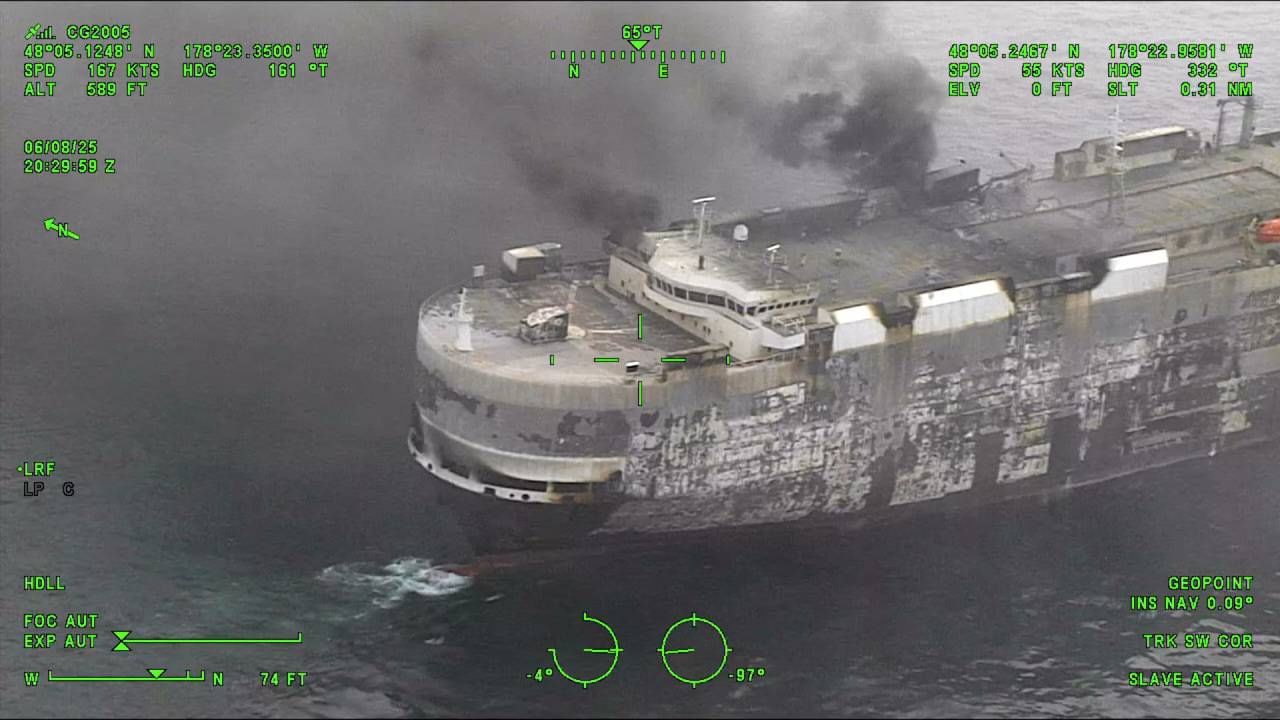 Burning cargo ship ‘Morning Midas’ sinks in North Pacific with 3,000 vehicles, 800 EVs onboard