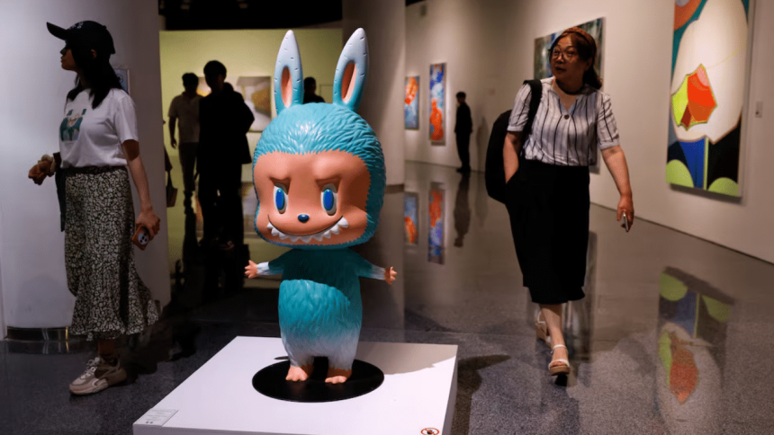 Human-sized Labubu doll sold for over 1 million yuan in Beijing auction