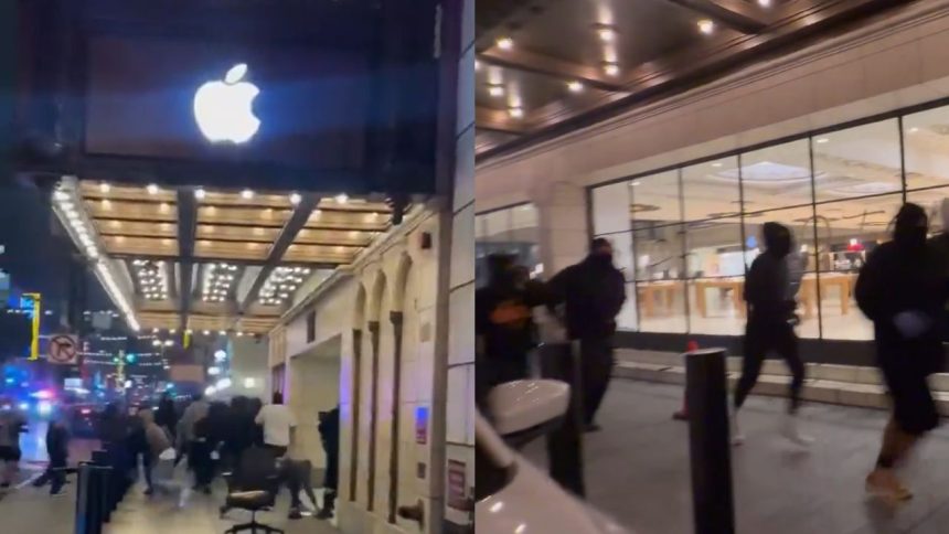 Video: Masked men loot Apple store in Los Angeles amid immigration protests