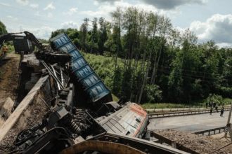 Explosions caused 2 bridges in western Russia to collapse, officials say