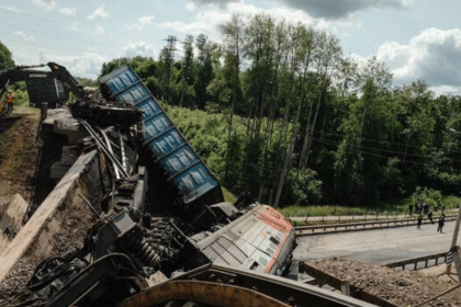 Explosions caused 2 bridges in western Russia to collapse, officials say