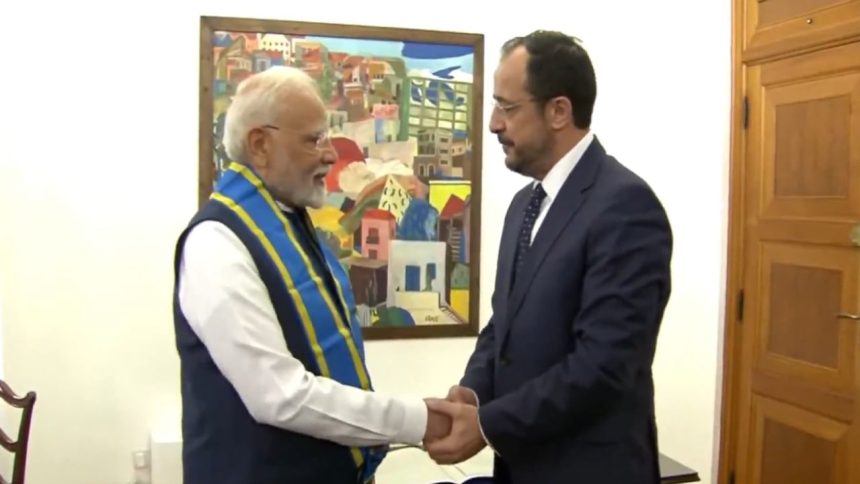 PM Modi receives Cyprus’ highest honour, dedicates it to ‘1.4 billion Indians’
